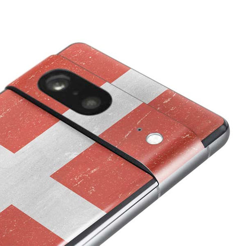 Denmark Flag Distressed Pixel Skins